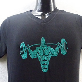 Bodybuilder Green Design - Black T Shirt