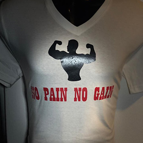 No Pain No Gain Black Design - White T Shirt